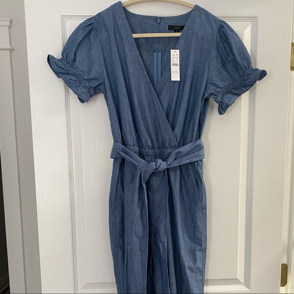 J Crew chambray ruffle sleeve jumpsuit - Picture 2 of 2